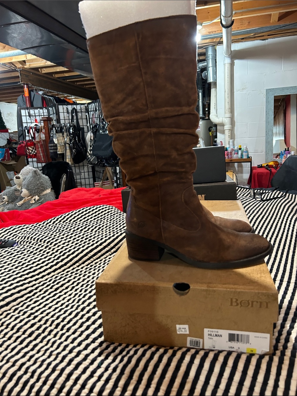 Born Tan Suede Mid-Calf Slouch Boots - Picture 7 of 8